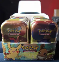 Pokemon Scarlet & Violet 151 Sealed Mini Tins x10 in Kanto Friends Display Box - Image 1
