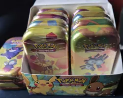 Pokemon Scarlet & Violet 151 Sealed Mini Tins x10 in Kanto Friends Display Box - Image 3