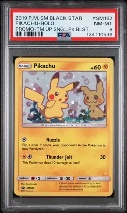 2019 POKEMON SM BLACK STAR PROMO TEAM UP SINGLE PACK BLISTERS PIKACHU-HOLO PSA 8 - Image 1
