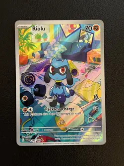 Pokemon TCG Card - Riolu 215/198 Scarlet & Violet Base Illustration Rare - Image 1