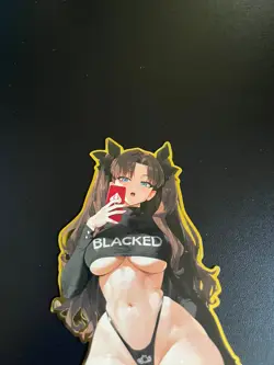 Fate/Grand Order Rin Tohsaka Waifu Gold Metal Card QOS Queen of Spades Hotwife - Image 3