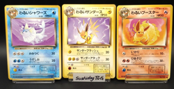 Dark Vaporeon Jolteon Flareon Old Back Card Team Rocket 1996 Japanese Pokemon - Image 1