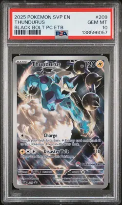 2025 POKEMON SVP EN-SV BLACK STAR PROMO #209 THUNDURUS PSA 10 - Image 1