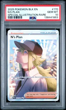 Pokemon N's Plan Black Bolt Holo PSA 10 170/086 - Image 1
