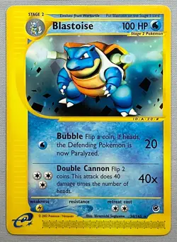 Pokemon Blastoise 36/165 Non-Holo Rare - 2002 Expedition Base Set - NM or Better - Image 1