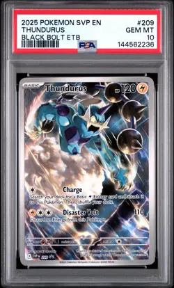 PSA 10 Thundurus #209 Black Bolt ETB Black Star Promo Pokemon 2025 SVP EN - Image 1