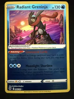 Radiant Greninja 046/189 Radiant Rare Astral Radiance Pokemon TCG Holo NM - Image 1