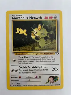 Giovanni’s Meowth 43/132 Pokemon Card Gym Challenge NM - Image 1