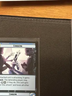 Star Wars Unlimited-Condemn Upgrade SEC-EN 38/264 Card Stock Standard - Image 4