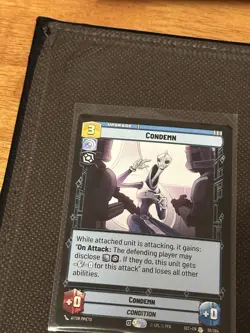 Star Wars Unlimited-Condemn Upgrade SEC-EN 38/264 Card Stock Standard - Image 5