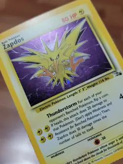 Zapdos 15/62 - Fossil Set - Rare Holo - Vintage WOTC Pokemon Card - LP - Image 2