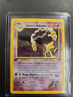 Pokemon Card - Gym Challenge 16/132 - SABRINA'S ALAKAZAM Holo 1st Ed NM - Image 1