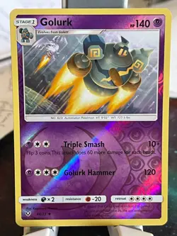 POKEMON GOLURK 44/73 UNCOMMON REVERSE HOLOFOIL SHINING LEGENDS NM CARD - Image 1
