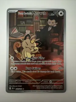 Team Rockets Meowth 203/182 SV10 Destined Rivals Illustrated Card Mint Condition - Image 1