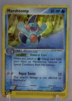 Marshtomp 2003 Pokemon TCG #41/109 Ruby & Sapphire Regular Common HP Damaged - Image 1