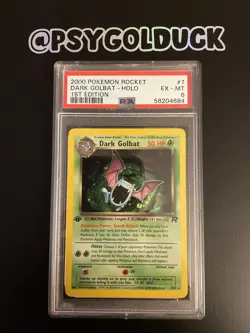 PSA 6 1st Edition Dark Golbat 7/82 Team Rocket Set Holo Pokemon Card - Image 1