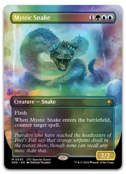Mystic Snake (Borderless) #35 (Foil) (NM) Special Guests SPG Magic MTG - Image 1