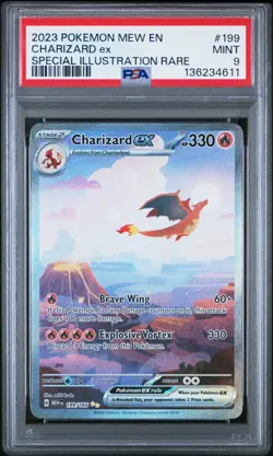 2023 POKEMON MEW EN-151 SPECIAL ILLUSTRATION RARE #199 CHARIZARD EX PSA 9 - Image 1