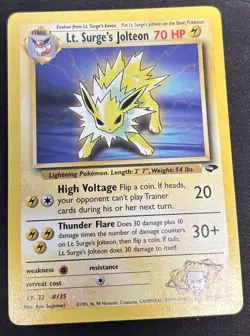 Pokemon Lt. Surge’s Jolteon Unlimited 28/132 Rare Gym Challenge MP US SELLER - Image 1