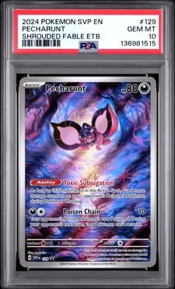2024 POKEMON SVP EN-SV BLACK STAR PROMO #129 PECHARUNT PSA 10 - Image 1