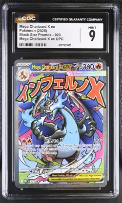 CGC 9 MINT Mega Charizard X ex 023 UPC Black Star PROMO Pokemon Card 031 - Image 1