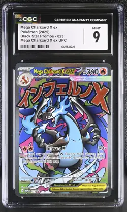 CGC 9 MINT Mega Charizard X ex 023 UPC Black Star PROMO Pokemon Card 027 - Image 1
