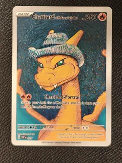 Charizard with Grey Felt Hat Pokemon x Van Gogh Black Star Promo Fan Art Card - Image 1