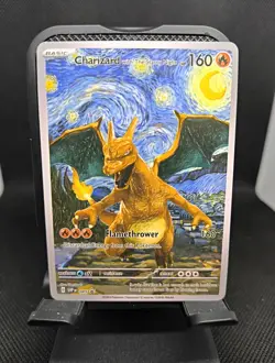 Charizard - Pokemon x Van Gogh Starry Night DIY ACG Custom Fan Art Card Sku942 - Image 1