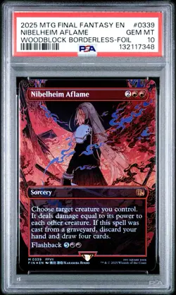 2025 MTG Final Fantasy NIBELHEIM AFLAME Woodblock Borderless Foil #0339 * PSA 10 - Image 1