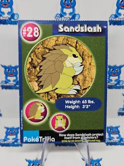 Sandslash #28 Burger King Pokemon Promo Perforated MP - Image 1