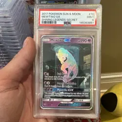 Pokemon Mewtwo GX Secret Rare Holo 78/73 Shining Legends PSA 9 - Image 3