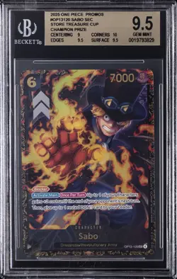 2025 ONE PIECE PROMOS STORE TREASURE CUP CHAMP PRIZE #OP13120 SABO SEC BGS 9.5 - Image 1