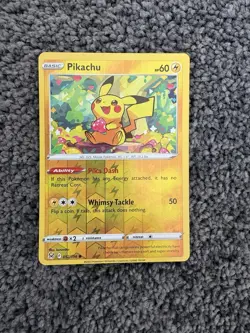 Pikachu 052/196 Reverse Holo SWSH11: Lost Origin - Pokemon Card - Crease - Image 1