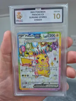Pokemon Pikachu TCG Surging Sparks EX 219/191 Secret Rare Graded MGC 10 - Image 1
