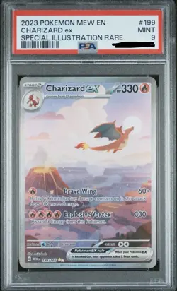 2023 POKEMON MEW EN-151 SPECIAL ILLUSTRATION RARE #199 CHARIZARD EX PSA 9 - Image 1