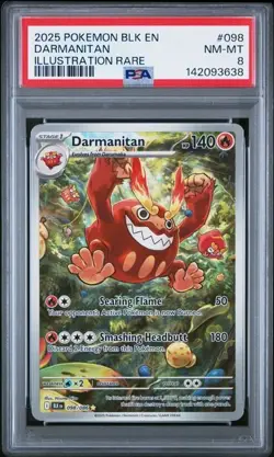 2025 Darmanitan 098/086 Illustration Rare #098 Pokemon Black Bolt - PSA 8 - Image 1
