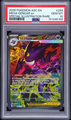 2026 POKEMON ASC EN-SPECIAL ILLUSTRATION RARE #284 MEGA GENGAR EX PSA 10 - Image 4