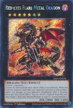 Yugioh! Red-Eyes Flare Metal Dragon - RA01-EN038 - Platinum Secret Rare - 1st Ed - Image 1