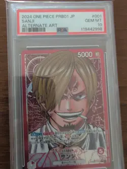 2024 One Piece Japanese The Best PRB-01 001 Sanji Leader Alternate Art PSA 10 - Image 1