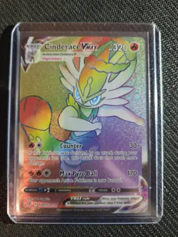 Pokemon TCG Cinderace VMAX 194/192 Rebel Clash Secret Rainbow Pack Fresh - Image 1