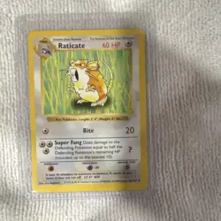 Pokemon Raticate 40/102 Base Set Shadowless 60 HP Uncommon WOTC 1999 Unlimited - Image 1