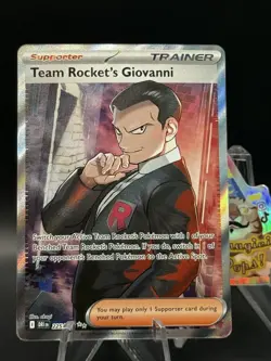 Team Rocket's Giovanni Full Art Ult Rare Holo 225/182 Pokemon Destined Rivals NM - Image 1