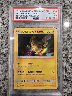 2019 Pokemon Detective Pikachu #10 Holo PSA 10 - LOW POP 332 - Gem Mint - Image 1