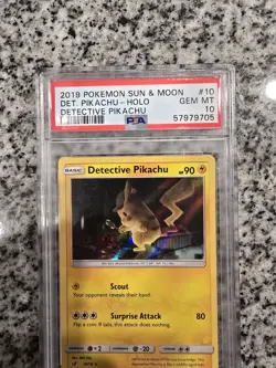 2019 Pokemon Detective Pikachu #10 Holo PSA 10 - LOW POP 332 - Gem Mint - Image 4