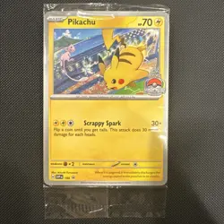 Pikachu SVP190 World Championships 2024 Promo Pokemon TCG Stamp SEALED - Image 1