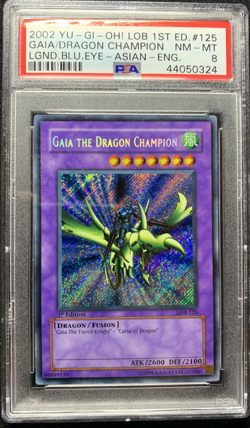 Yu-Gi-Oh! | Gaia the Dragon Champion LOB-125 ASIAN English 1. edition PSA 8 - Image 1