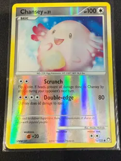 Chansey Lv 31, 76/123 Holo Rare DP Mysterious Treasures Pokemon Card TCG MP - Image 1