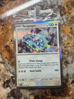 Pokemon TCG Terapagos 161/191 SPRIGATITO GameStop Promo Stamped Sealed Horizons - Image 1