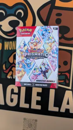 Pokemon TCG: Scarlet & Violet Prismatic Evolutions Booster Bundle 6 Pack In Hand - Image 1