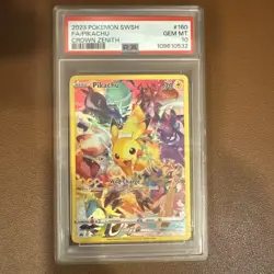 2023 POKEMON SWORD & SHIELD CROWN ZENITH #160 FULL ART/PIKACHU PSA 10 - Image 1